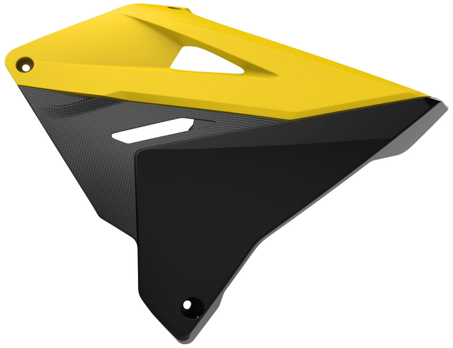 Polisport Suzuki Radiator Scoops RM 125 RM 250 2001 - 2008 Restyle, Yellow / Black