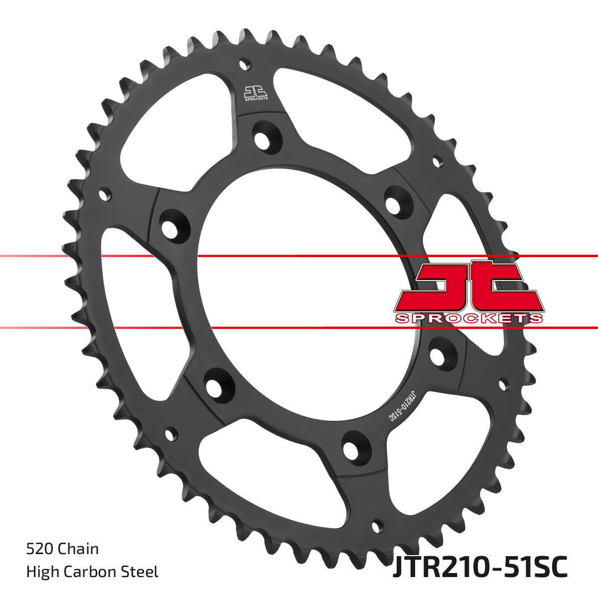 JT Sprockets Steel Rear Sprocket Honda CR 125 1983 - 2007 CR 250 1984 - 07 CR 500 84 - 2001 CRF 250 R 2004 - 2025 CRF 450 R 2002 - 25 Beta RR Enduro 2013 - 2021, 51T