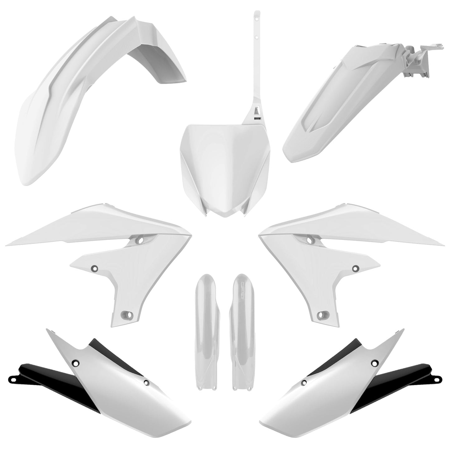 Polisport Yamaha Plastic Kit with Fork Guards YZF 250 2019 - 2023 YZF 450 2018 - 2022, White