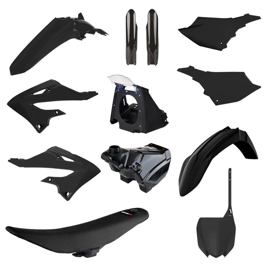 Polisport Yamaha Plastic Kit YZ 125 YZ 250 2002 - 2021 FULL RESTYLE with Petrol Tank, Seat & Airbox, Black