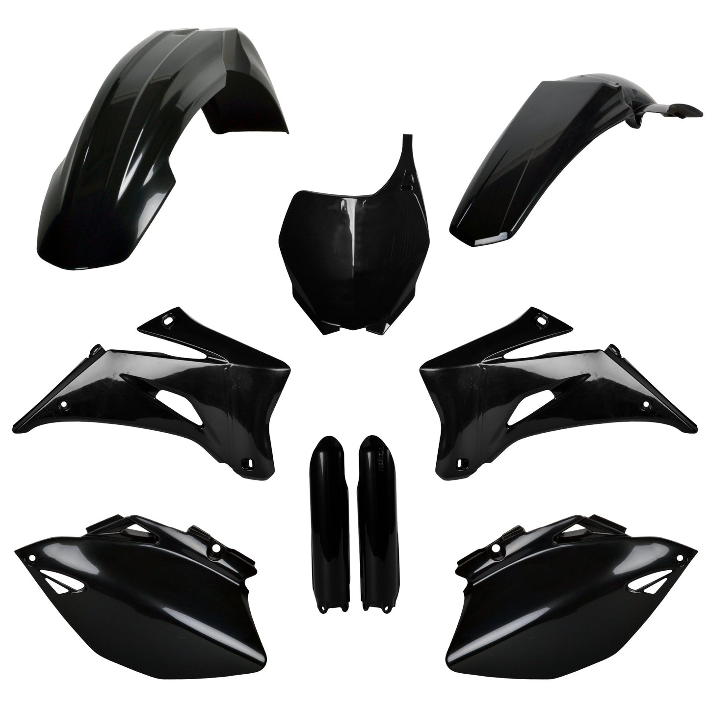 Polisport Yamaha Plastic Kit with Fork Guards YZF 250 YZF 450 2008 - 2009, Black