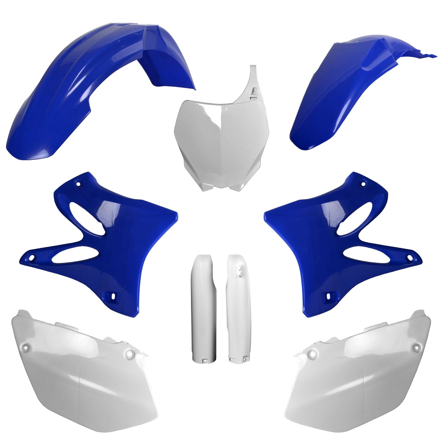 Polisport Yamaha Plastic Kit with Fork Guards YZ 125 YZ 250 2006 - 2007, OEM Blue White