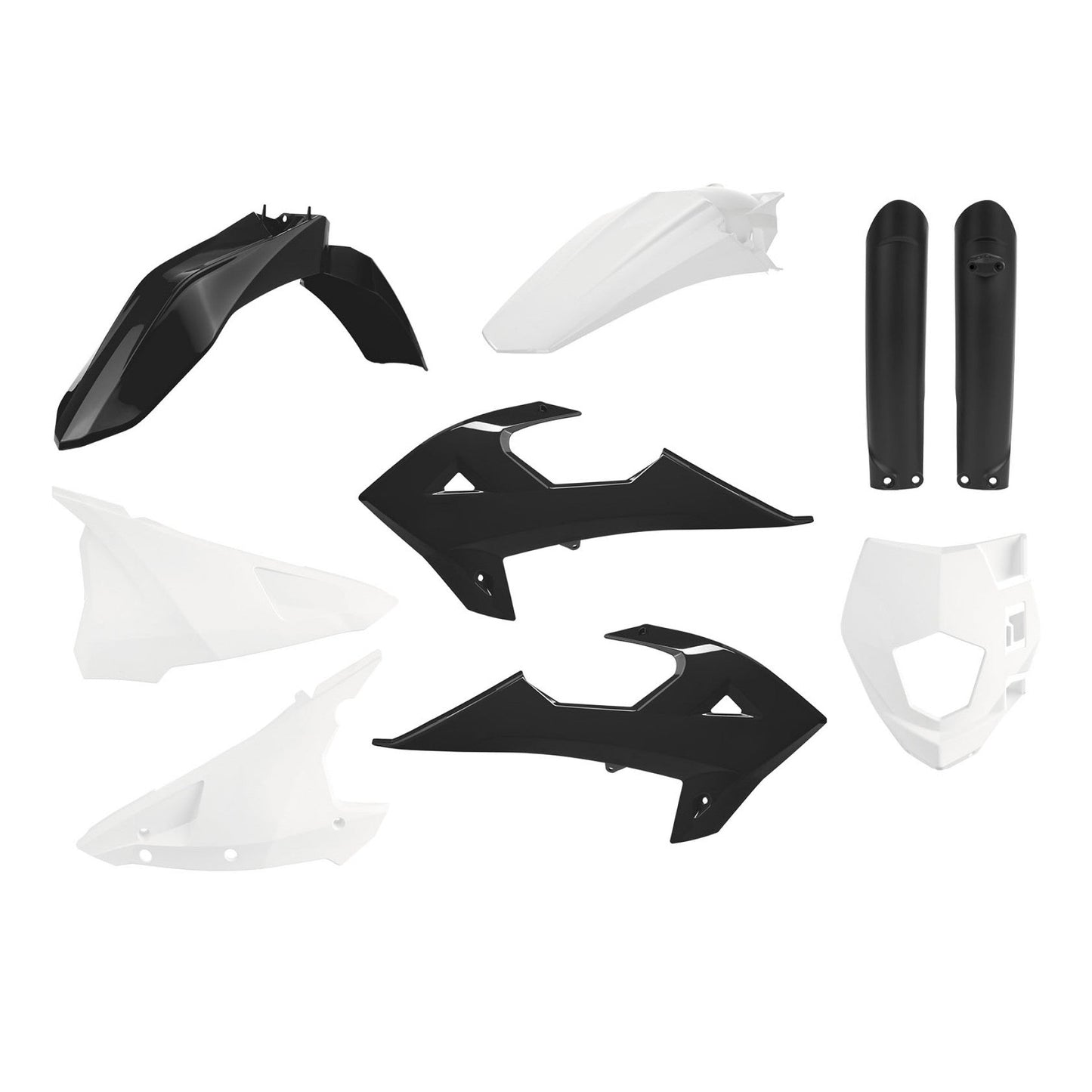 Polisport Rieju Plastic Kit with Fork Guards MR 200 250 300 2021 - 2026 Gas Gas EC ECF 2018 - 2020, Black White