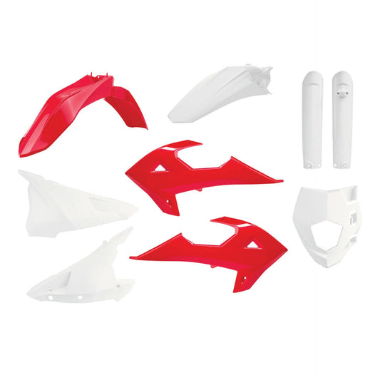 Polisport Rieju Plastic Kit with Fork Guards MR 200 250 300 2021 - 2026 Gas Gas EC ECF 2018 - 2020, OEM Red White
