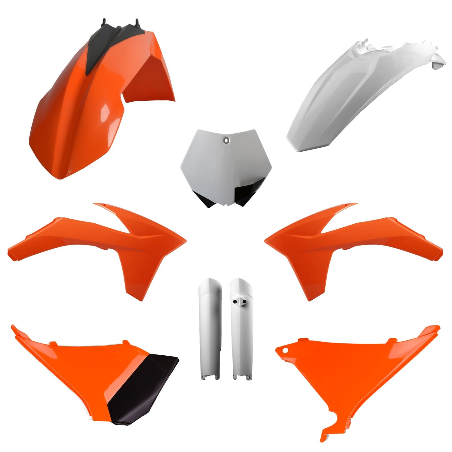 Polisport KTM Plastic Kit with Fork Guards SX 2 Strokes 2011 ONLY EXC EXCF 2012 - 2013, OEM Orange White