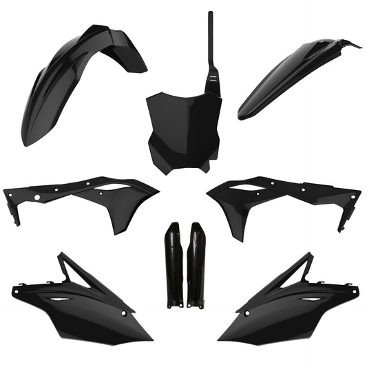 Polisport Kawasaki Plastic Kit with Fork Guards KXF 250 2017 - 2020, All Black