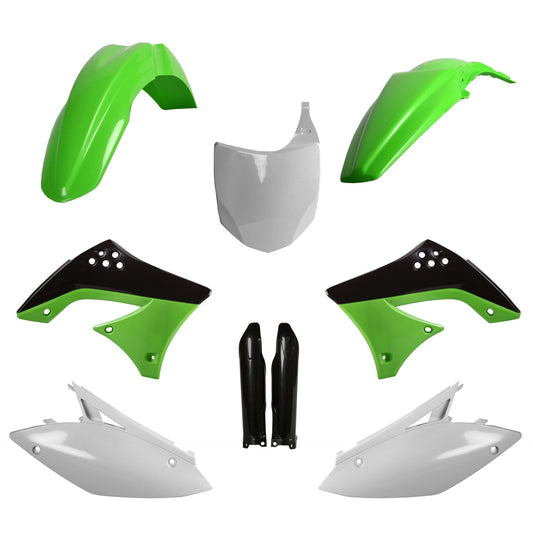 Polisport Kawasaki Plastic Kit with Fork Guards KXF 450 2009 - 2011, OEM Green