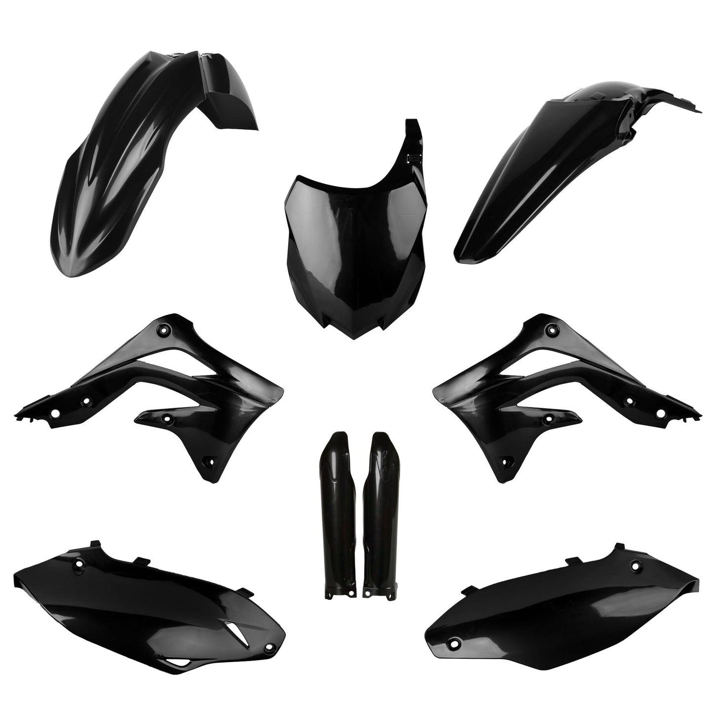 Polisport Kawasaki Plastic Kit with Fork Guards KXF 450 2013 - 2015, Black