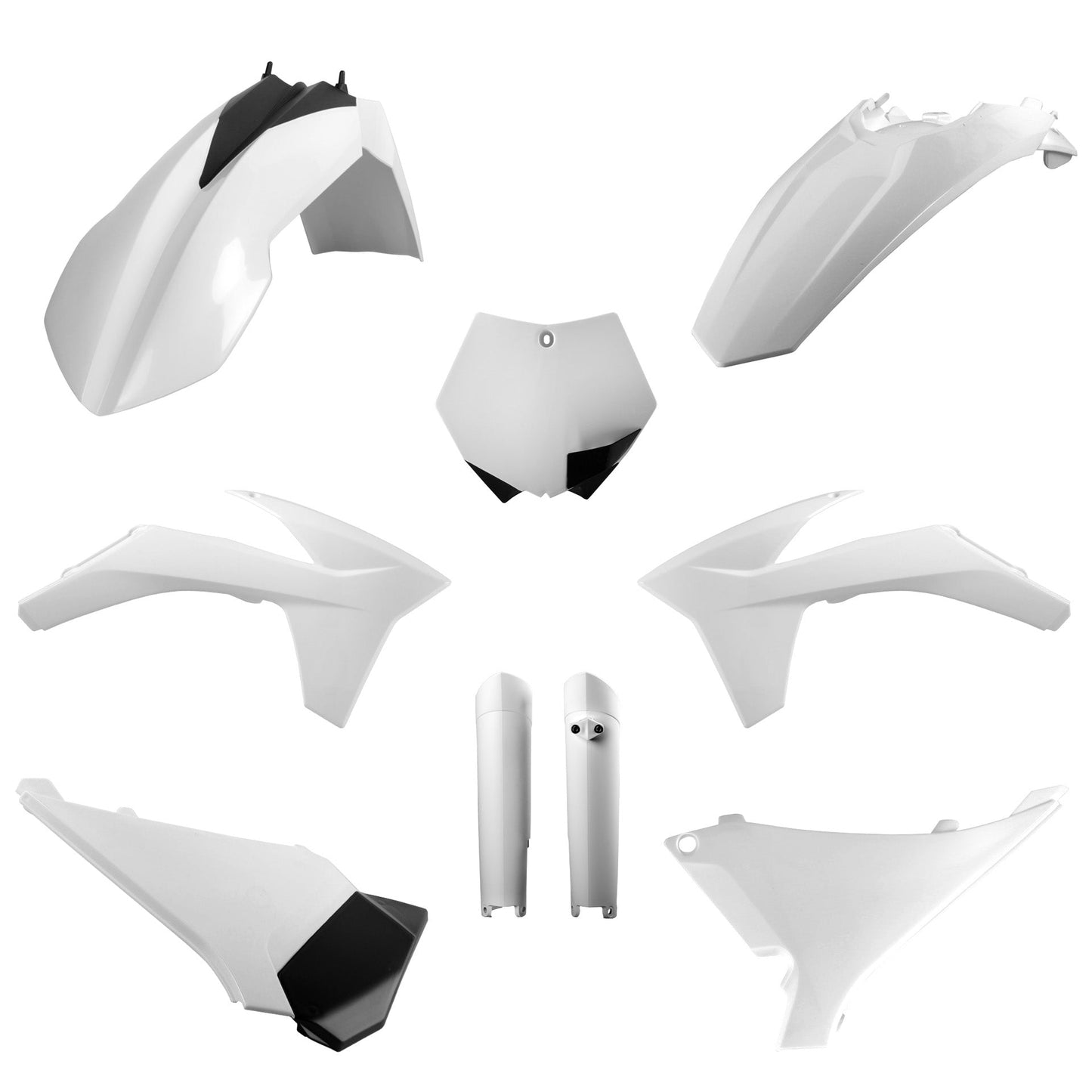 Polisport KTM Plastic Kit with Fork Guards SX 2 Strokes 2012 ONLY SXF 4 Strokes 2011 - 2012, White