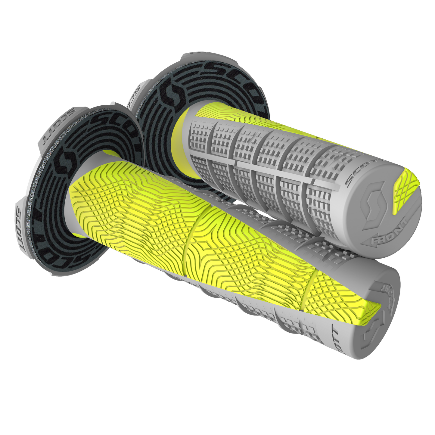 Scott Grips Duece + Donuts Motocross Enduro, Grey / Neon Yellow