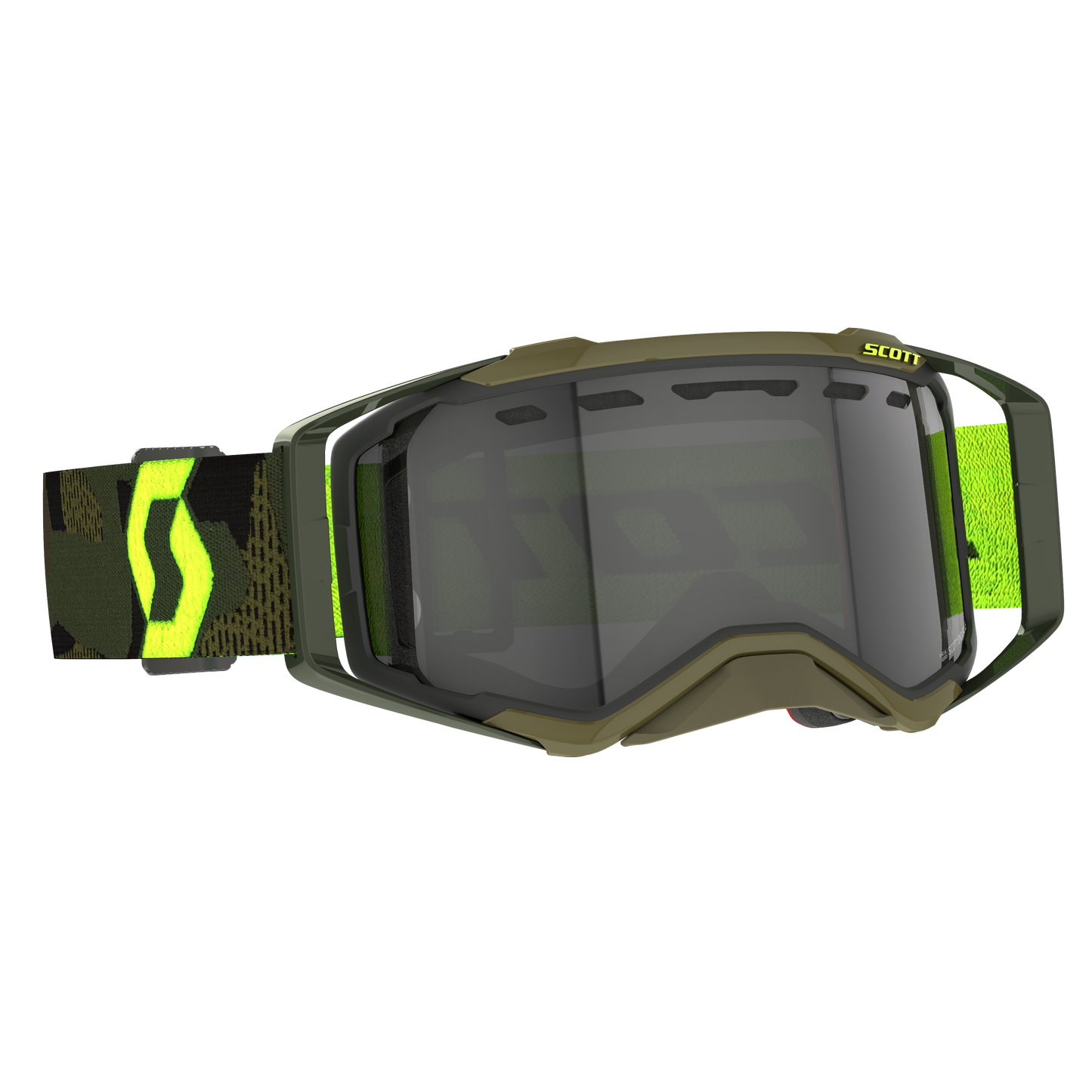 Scott Prospect Enduro Goggle, Kaki Green / Neon Yellow – Light Sensitive
