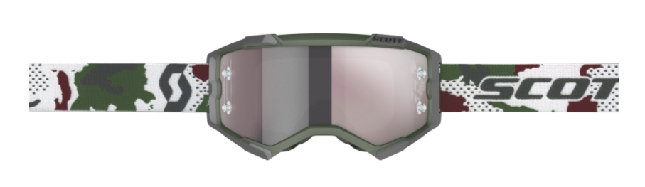 Scott Fury Goggle, Dark Green / White - Silver Chrome Works Lens