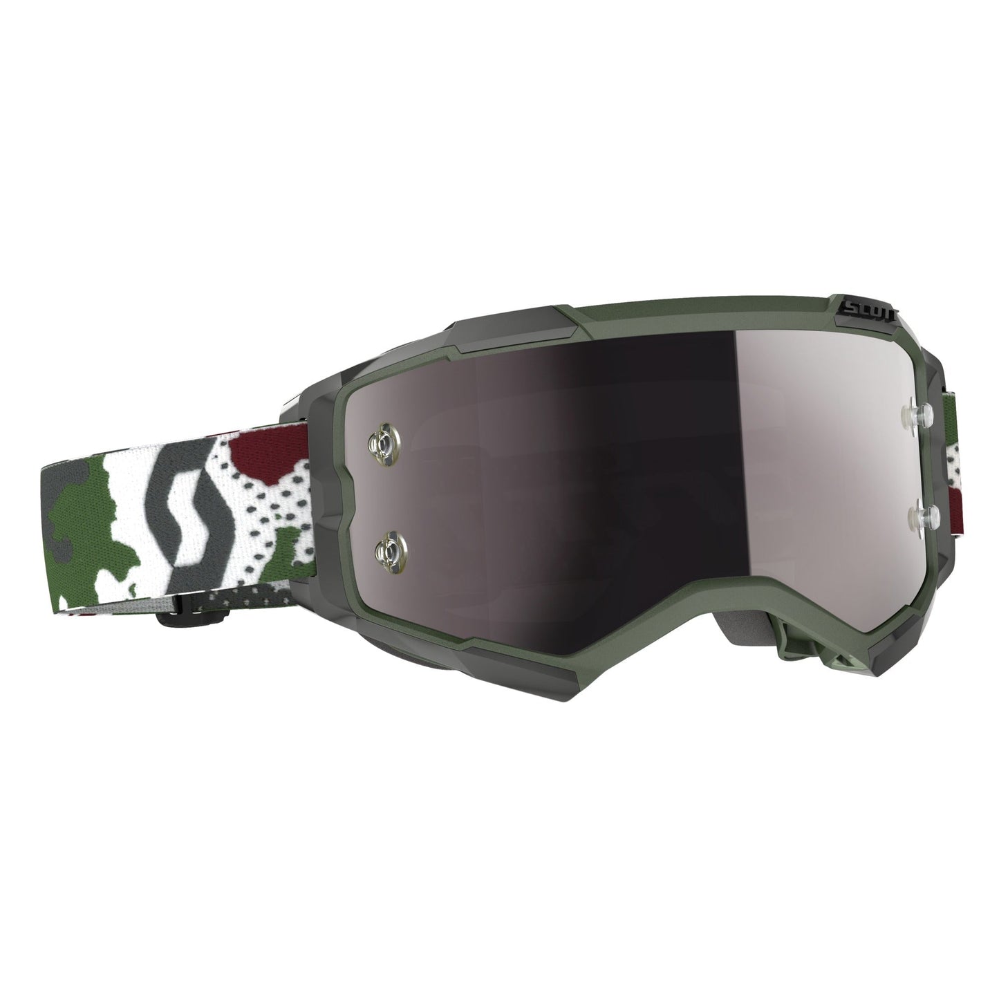 Scott Fury Goggle, Dark Green / White - Silver Chrome Works Lens