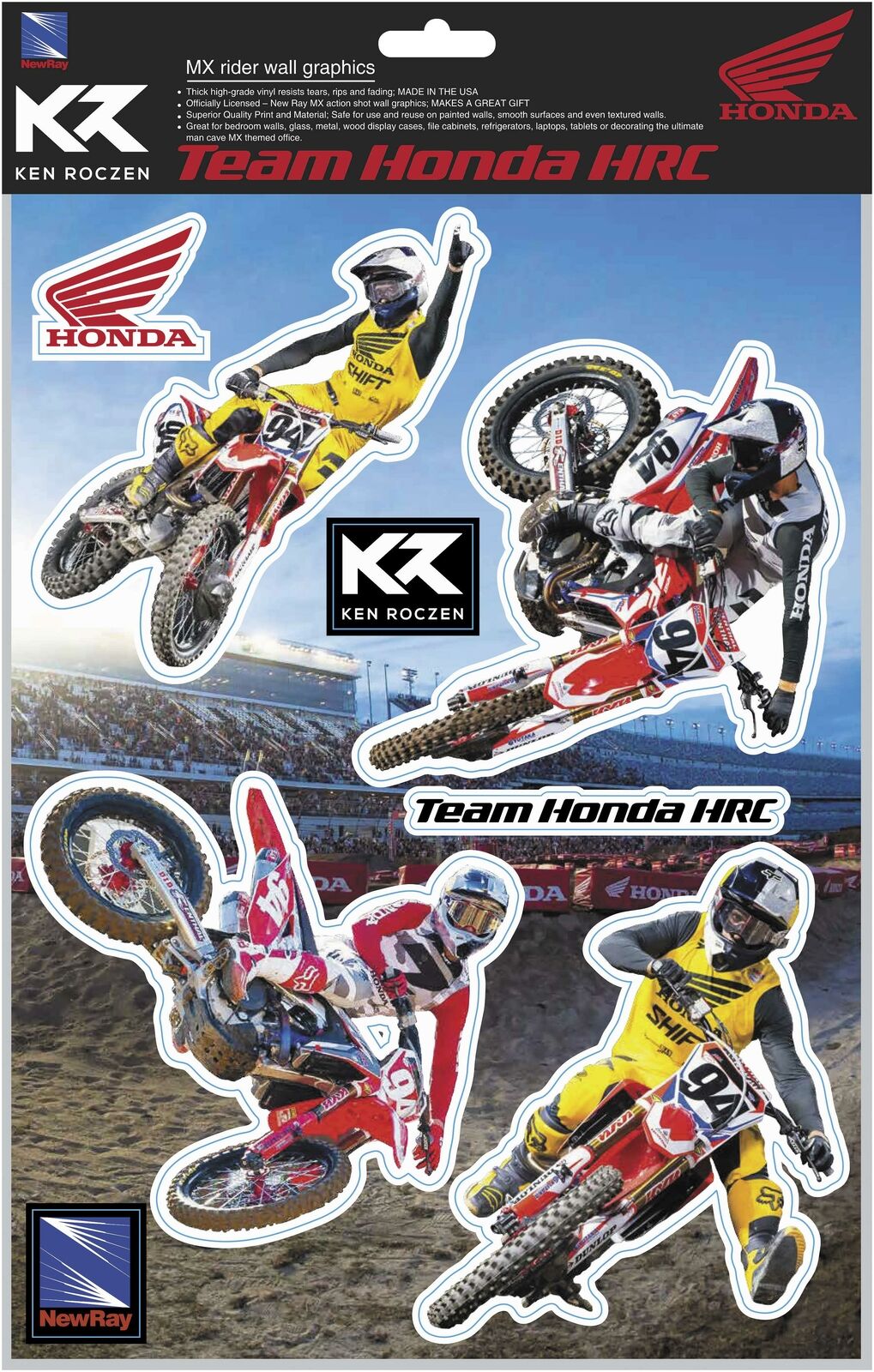 New Ray Toys Vinyl Sticker Sheet - Ken Roczen #94