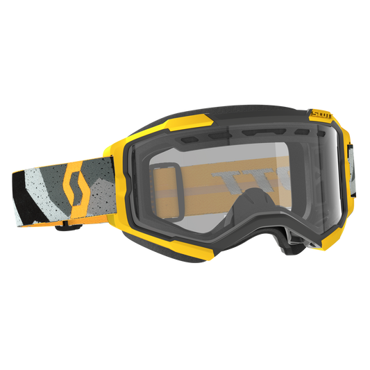 Scott Fury Enduro Goggles, Camo Grey / Yellow - Clear Works Lens