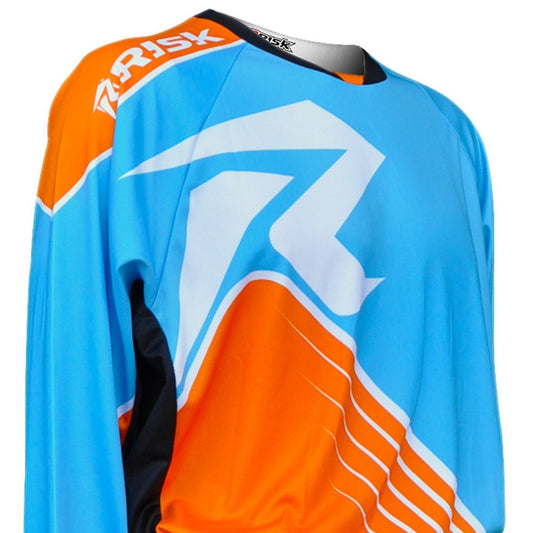 Risk Racing Ventilate Jersey, Blue / Orange, Medium