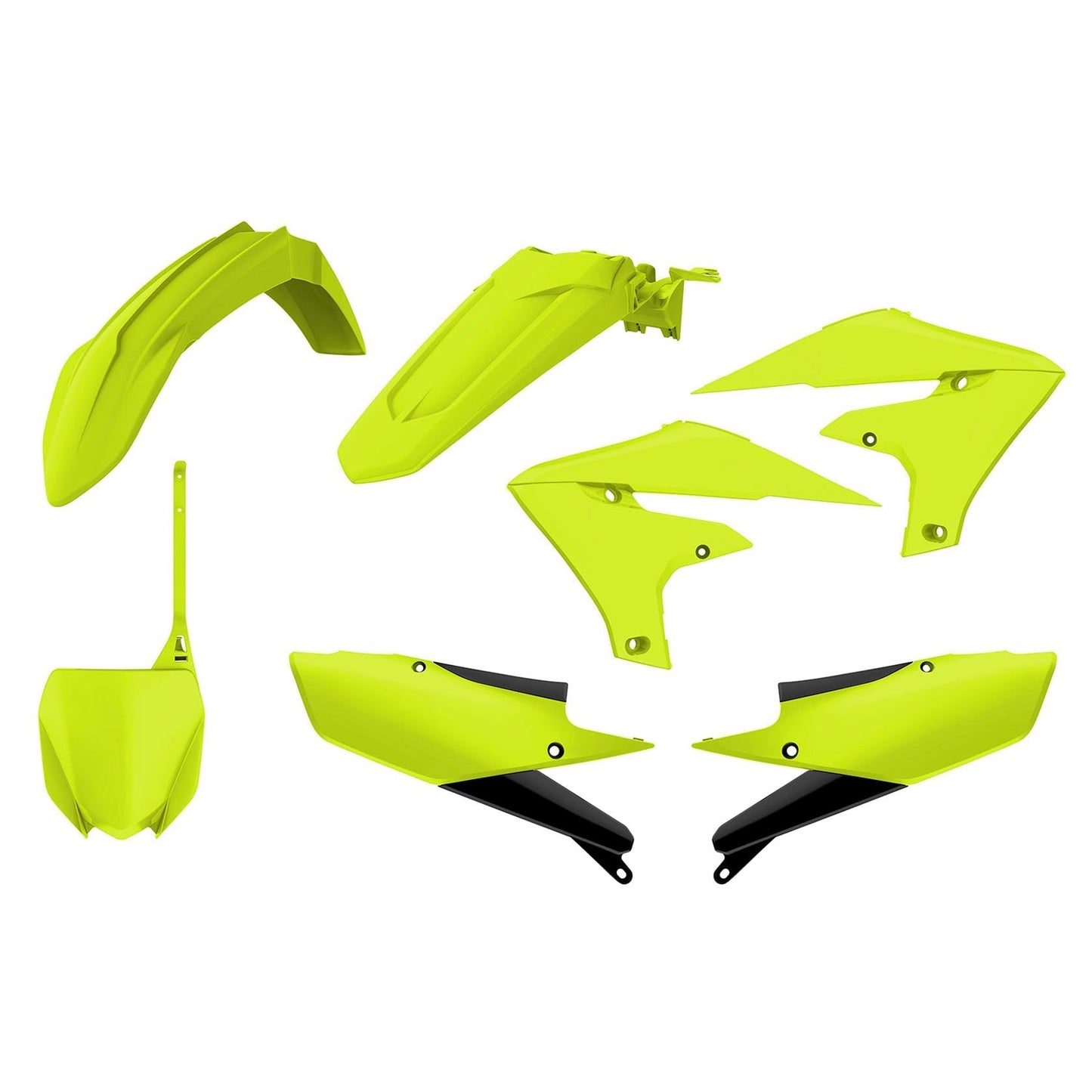 Polisport Yamaha Plastic Kit YZF 250 2019 - 2022 YZF 450 2018 - 22, Neon Yellow