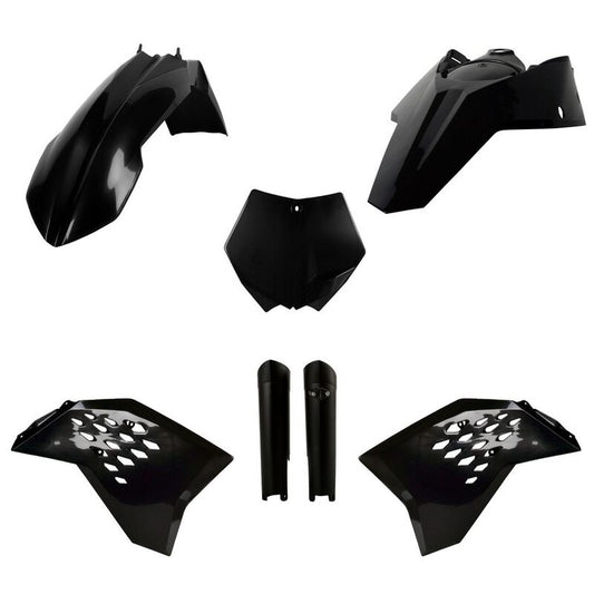 Polisport KTM Plastic Kit with Fork Guards SX SXF 2008 - 2010 EXC EXCF 08 - 2011, Black