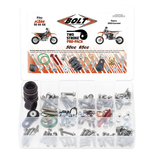 Bolt Motorcycle Hardware Euro 2 STROKE Pro Pack Bolt KIT SX 50 65 2002 - 2023