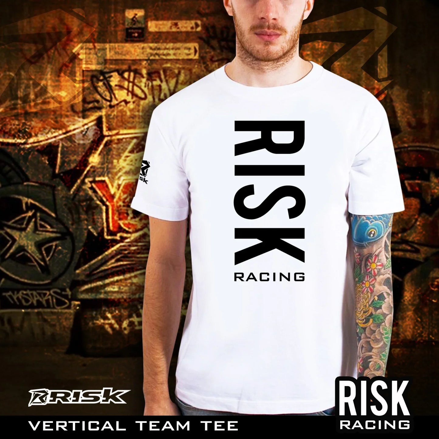 Risk Racing T Shirt - Vertical, Small