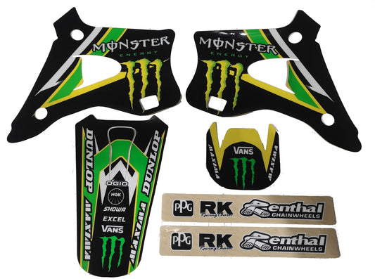 Enjoy Manufacturing Kawasaki Graphics Kit KX 125 KX 250 1994 - 1998, Monster Energy