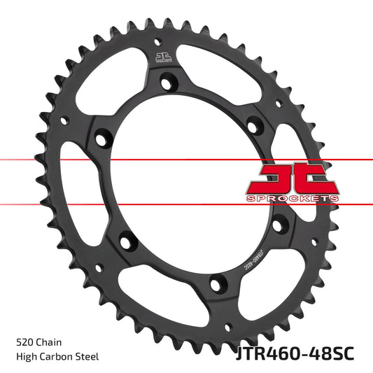 JT Sprockets Steel Rear Sprocket Kawasaki KX 125 250 500 KXF 250 450 1980 - 2023 Suzuki RMZ 250 2004 - 2006, 48T