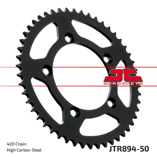 JT Sprockets Steel Rear Sprocket KTM SX 65 1998 - 2023 Husqvarna TC 65 2017 - 23 Gas Gas MC 65 2021 - 23, 50T