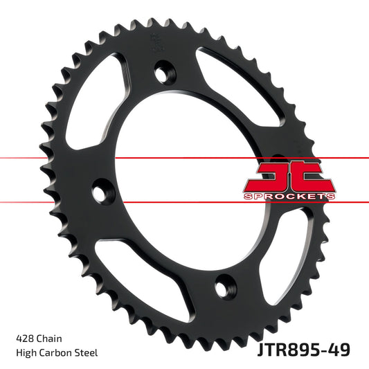 JT Sprockets Steel Rear Sprocket KTM SX 85 2004 - 2023 Husqvarna TC 85 2015 - 23 Gas Gas MC 85 2021 - 23, 49T zbk