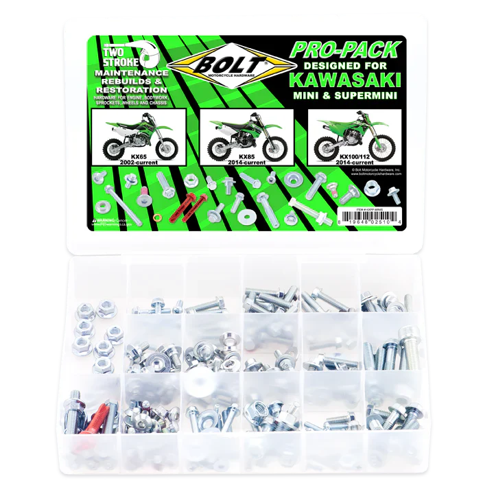 Bolt Motorcycle Hardware Kawasaki 2-Stroke Pro-Pack KX 65 / 85 / 100 / 112