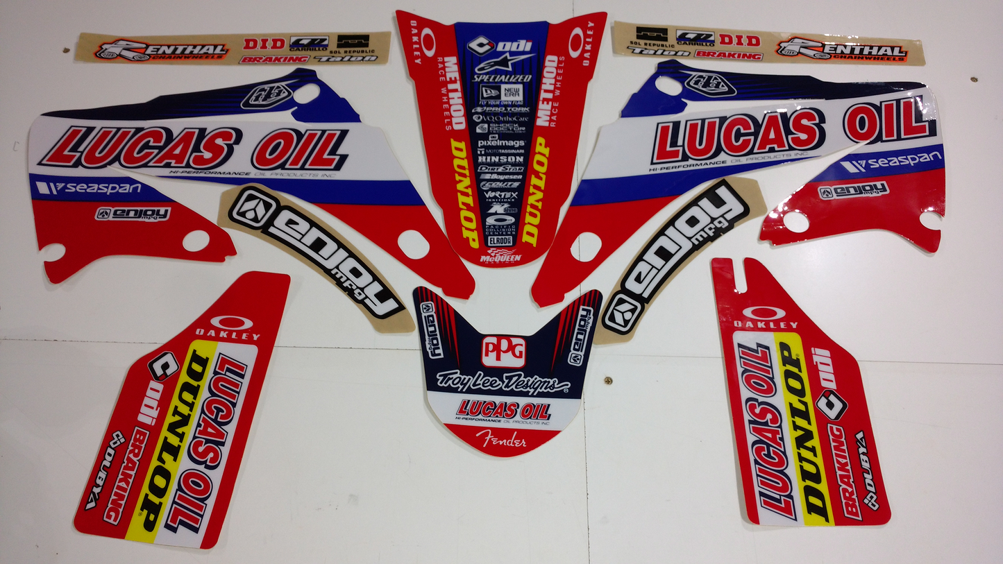 Enjoy Manufacturing Honda Graphics Kit CR 125 CR 250 2002 - 2007, Troy Lee Designs Lucas Oils