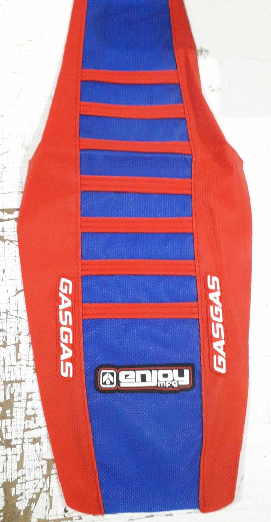 Enjoy Manufacturing Gas Gas seat cover MC 85 2021 - 2024 Ribbed Logo, Red / Blue / Red