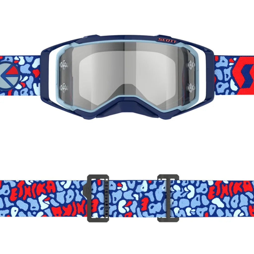 Scott Prospect Goggle, Ethika 2024, Blue / Red -  Silver Chrome Works Lens