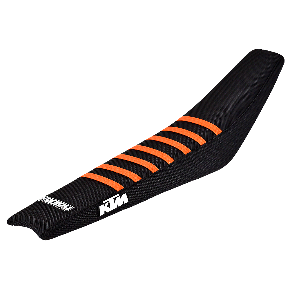 Enjoy Manufacturing KTM Seat Cover SX 65 2016 - 2022 Ribbed Logo, Black / Orange