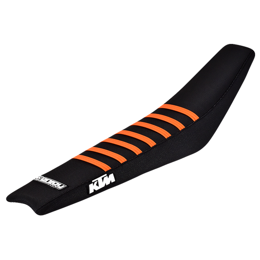 Enjoy Manufacturing KTM Seat Cover SX 85 2018 - 2022 Ribbed Logo, Black / Orange