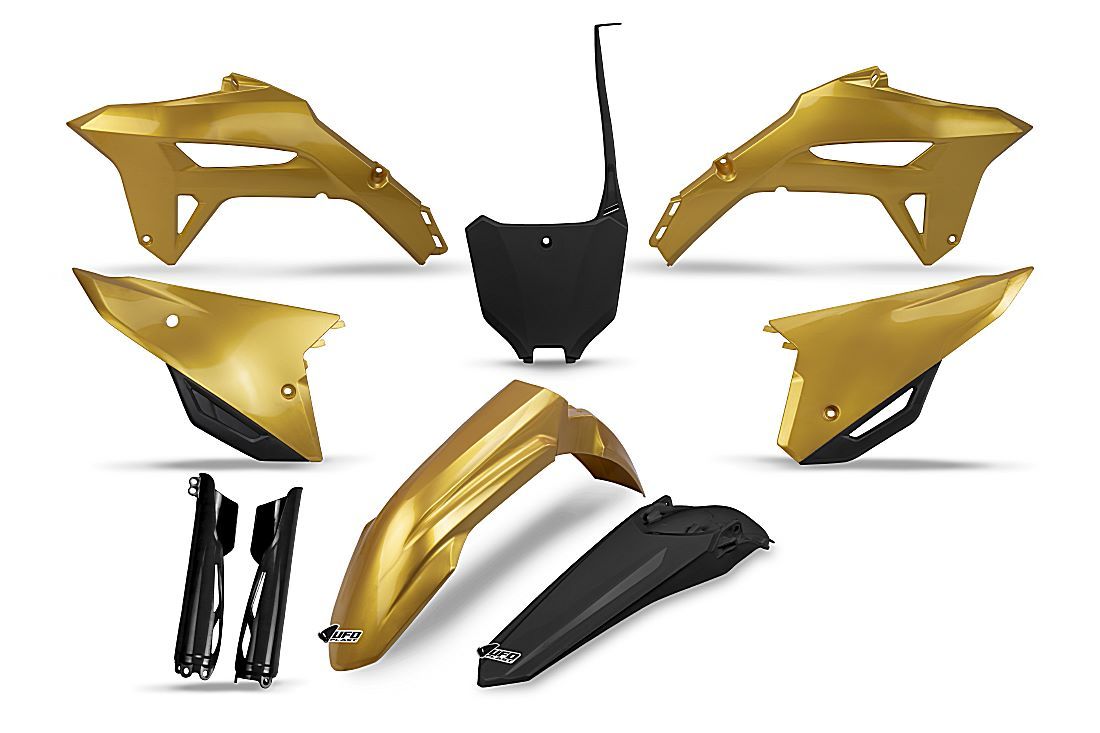 UFO Plastic Kit Honda CRF 250 R 2022 - 2024 CRF 450 R 2021 - 24, Gold / Black