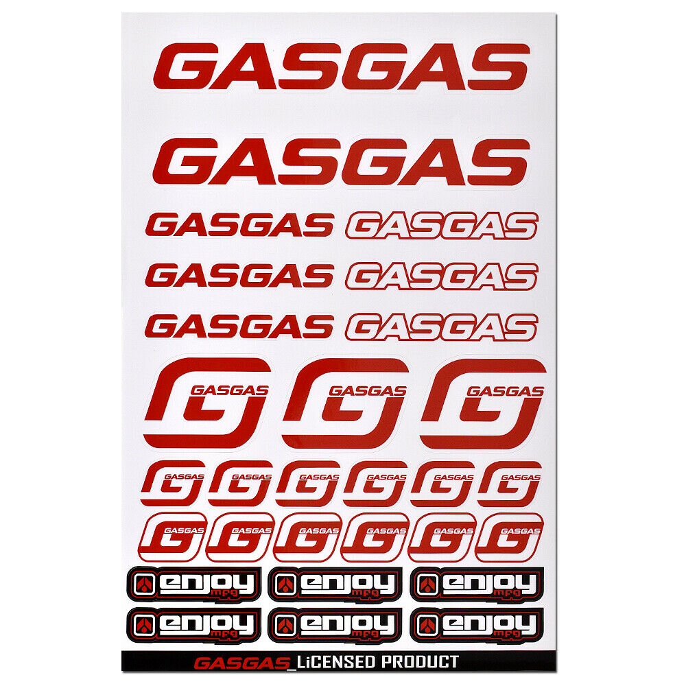 Enjoy Manufacturing Sticker Sheet, Gas Gas White