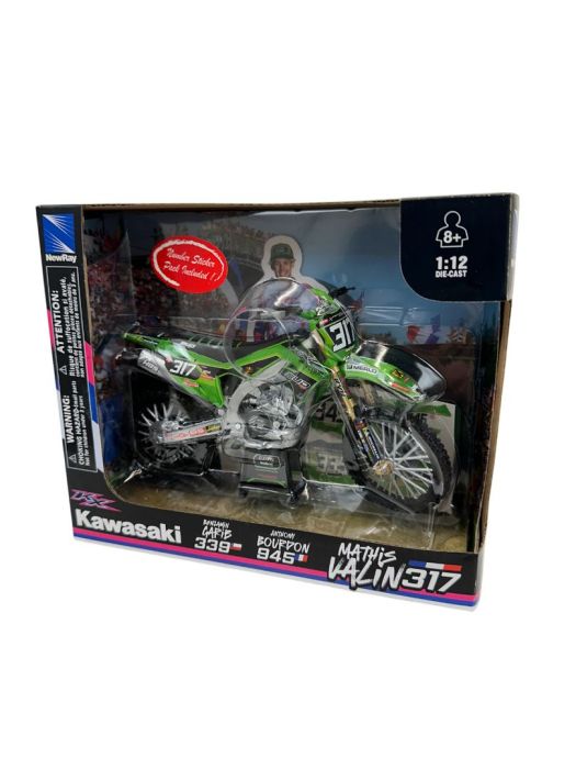 New Ray Toys 1:12 Mathis Valin #317 Bud Racing Kawasaki KXF Toy Model