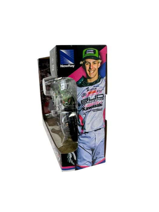 New Ray Toys 1:12 Mathis Valin #317 Bud Racing Kawasaki KXF Toy Model